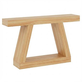 IDEALHOUSE 2 tier Console Table with Open Shelf, Trapezium Sofa Table