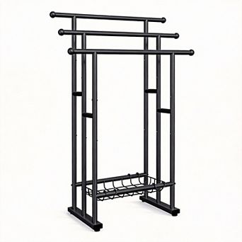 40" Freestanding Towel Rack 3 tier Floor Towel Rack with Basket