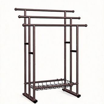 40" Freestanding Towel Rack 3 tier Floor Towel Rack with Basket