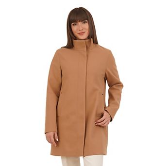 Women's Nine West Zip Front Faux Wool Coat