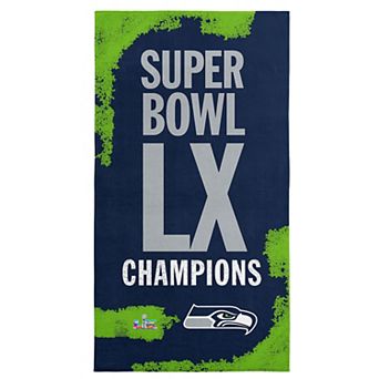 Seattle Seahawks Super Bowl LX Champs Barbary Beach Towel
