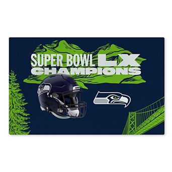 Seattle Seahawks Super Bowl LX Champs Baker Washable Throw Rug