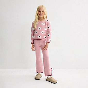 Girls 4-6x Little Lass Flower Sweater & Pants Set