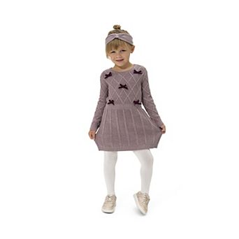 Girls 4-6x Little Lass Sweater Dress, Tights, & Headband 3 pc Set