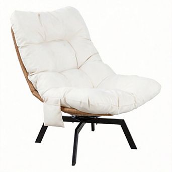 360° rotating rattan chair; leisure chair, recliner. Includes a cushion and a pocket.