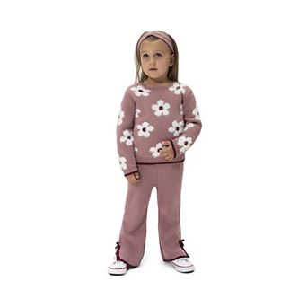 Baby & Toddler Girl Little Lass Flower Sweater & Pant Set