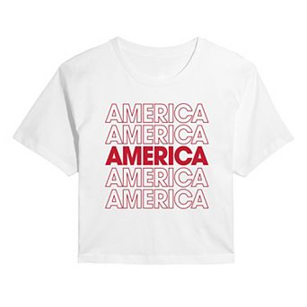 Juniors' America Repeated Cropped Tee