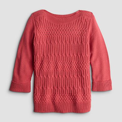 Women's Croft & Barrow® Boatneck Cable Pullover Sweater