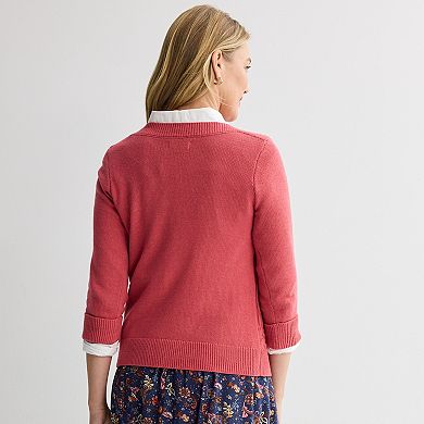 Women's Croft & Barrow® Boatneck Cable Pullover Sweater