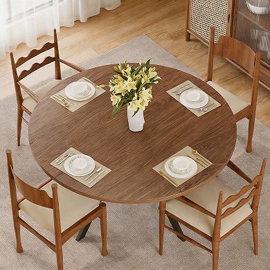 42-inch round dining table, country style, with storage, space-saving
