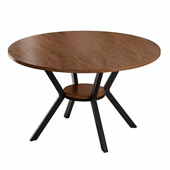 42-inch round dining table, country style, with storage, space-saving