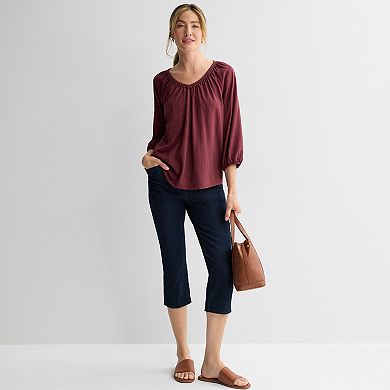 Women's Croft & Barrow® Bobble V-Neck Blouse