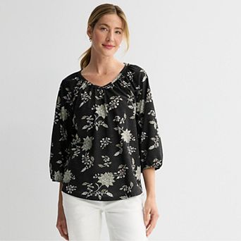 Women's Croft & Barrow® Bobble V-Neck Blouse
