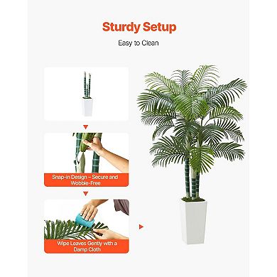 Faux Tropical Tree for Home or Office with PE Leaves and Flexible Branches - Green