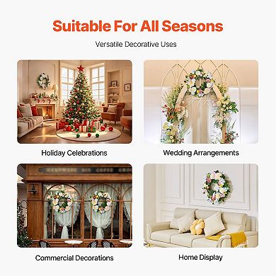 Decorative Silk Peony and Hydrangea Wreath for Doors, Walls, or Home Décor, 24 in - White
