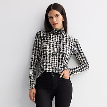 Women's Nine West Sleeve Trim Turtleneck
