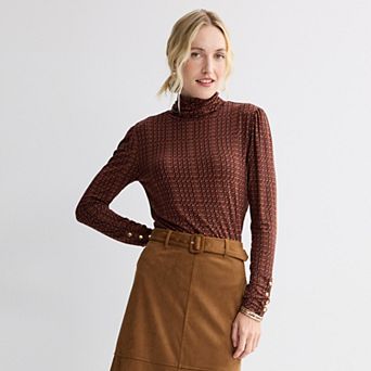 Women's Nine West Sleeve Trim Turtleneck