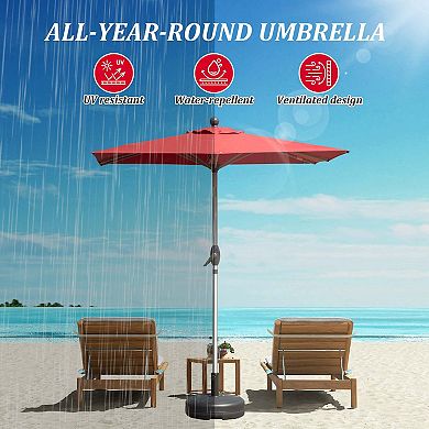 Rectangle Patio Umbrella with Crank Lift and Tilt Function, Base not included