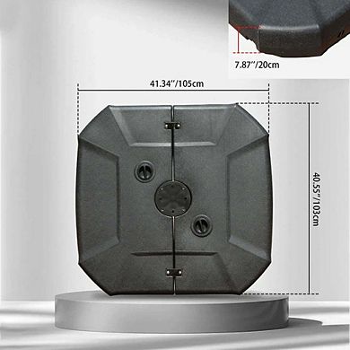 440LBS Square Wheeled Patio Umbrella Base, Water Sand Filled