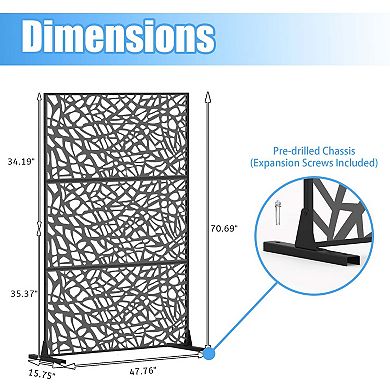 Freestanding Metal Mesh Privacy Screen, Indoor Outdoor Decorative Room Divider