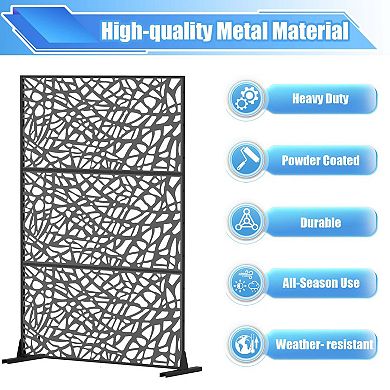 Freestanding Metal Mesh Privacy Screen, Indoor Outdoor Decorative Room Divider