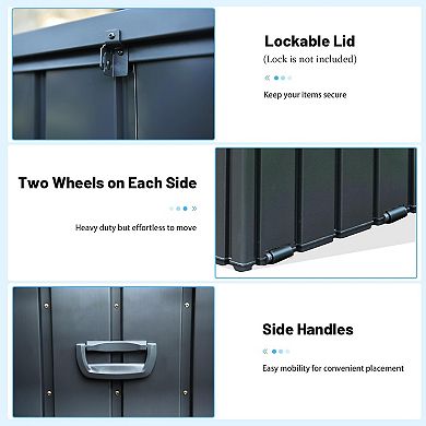 120 Gallon Lockable Metal Deck Box w/ Oxford Bag