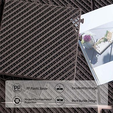 12"x12" Interlocking Composite Deck Tiles, Pack of 44