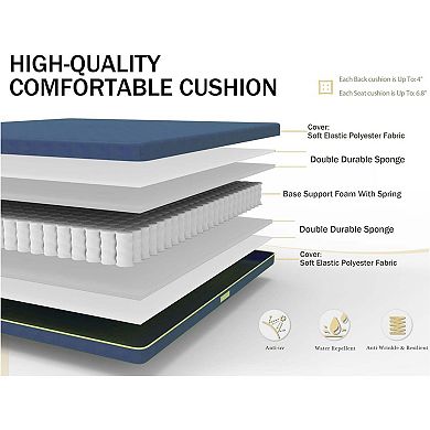 Outdoor 4pcs Patio Conversation Set with Removable Cushions