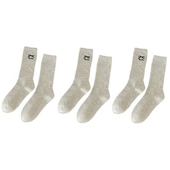 3-Pair Minimalist Crew Socks with Embroidered Bow Detail Soft Knit Everyday Comfort Sock Set
