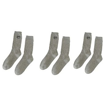 3-Pair Minimalist Crew Socks with Embroidered Bow Detail Soft Knit Everyday Comfort Sock Set