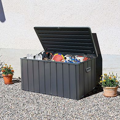 120 Gallon Lockable Waterproof Outdoor Storage Deck Box