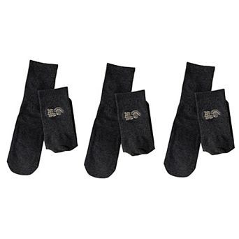 Women's 3-Pair Crew Socks Soft Stretch Knit with Embroidered Graphic Comfortable Everyday Sock Set