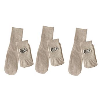 Women's 3-Pair Crew Socks Soft Stretch Knit with Embroidered Graphic Comfortable Everyday Sock Set