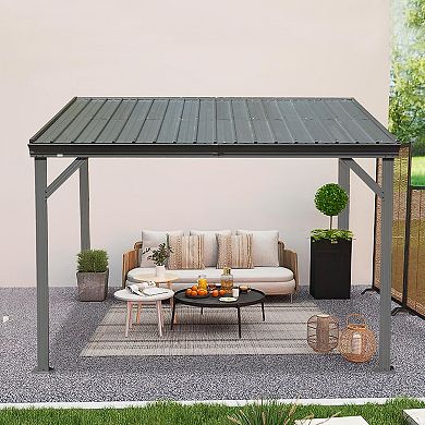 8'x10' Wall-Mounted Gazebo with Hidden Drainage
