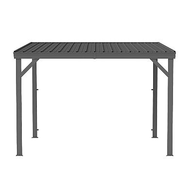 8'x10' Wall-Mounted Gazebo with Hidden Drainage