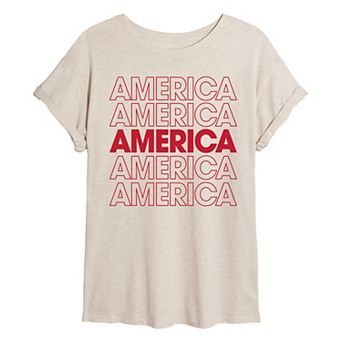 Juniors' America Repeated Oversized Tee