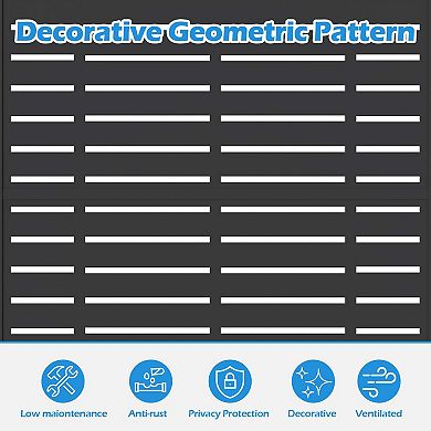 Freestanding Outdoor Privacy Screen with Metal Frame & Resin Panels