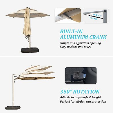Round Cantilever Umbrella with Center Pole (Base Not Included)