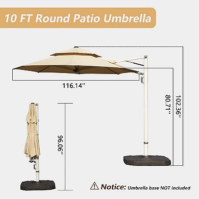 Round Cantilever Umbrella with Center Pole (Base Not Included)