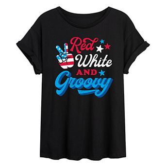 Juniors' Groovy Oversized Tee