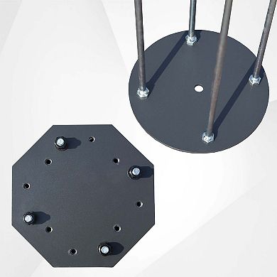 Heavy Duty Steel In Ground, Patio Umbrella Base 700LBS Support 7.8x7.8x22 Inch
