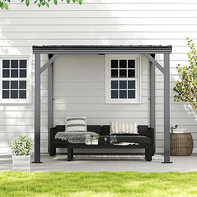 8'x 8' Wall-Mounted Gazebo with Hidden Drainage System