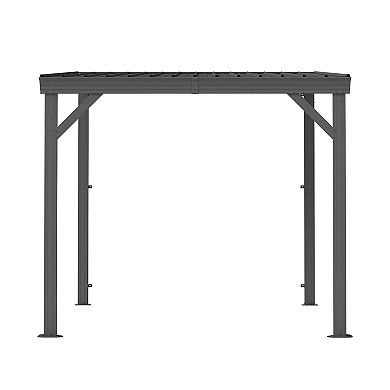 8'x 8' Wall-Mounted Gazebo with Hidden Drainage System