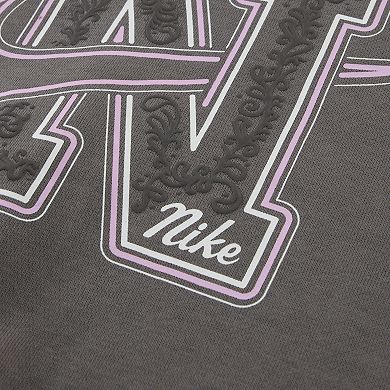 Girls 4-6x Nike Fleece Boxy Hoodie with Bow Graphic Design