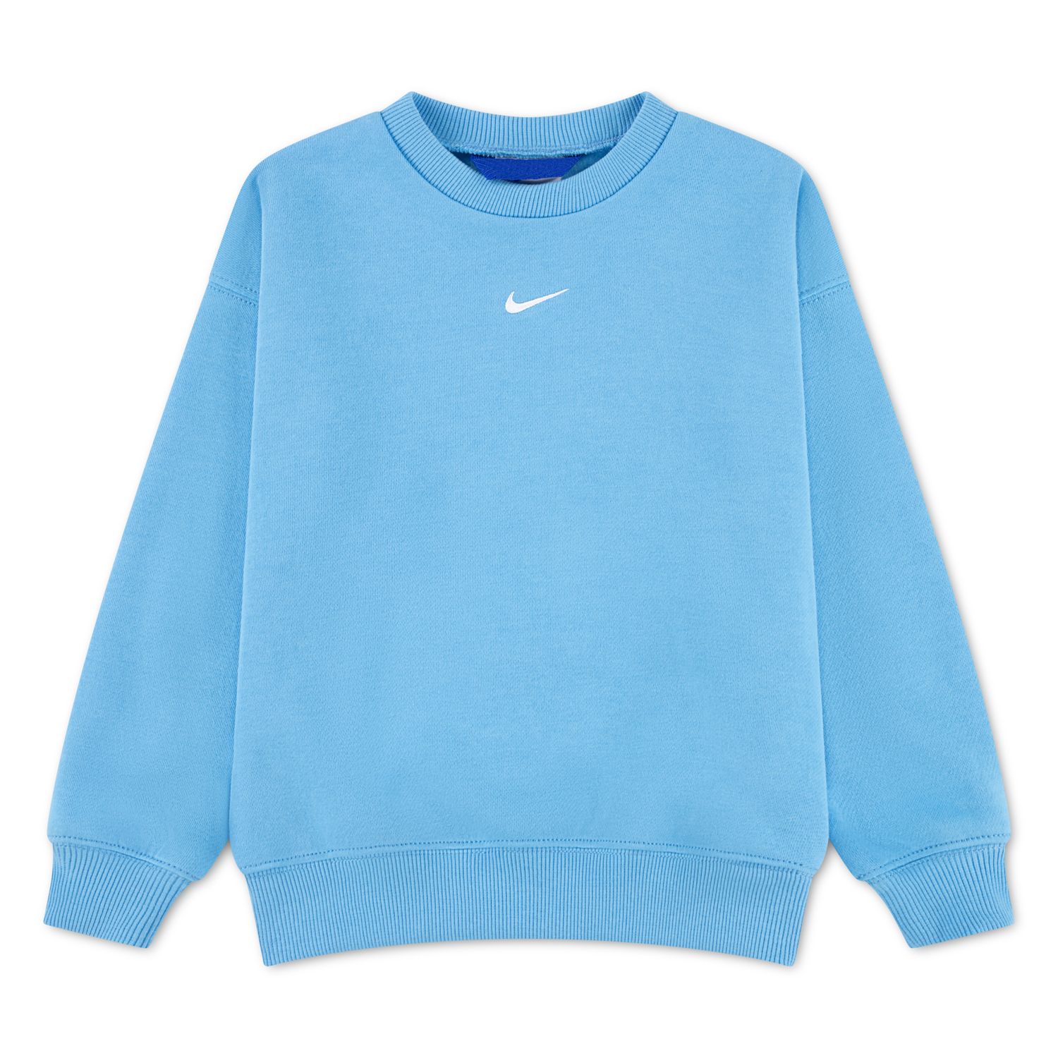 Толстовка Nike Oversized Fleece Crewneck для девочек, цвет: Синий — фото 1