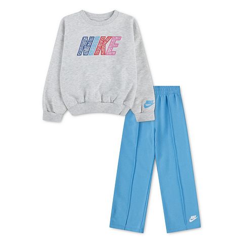 Girls 4-6x Nike Retro Remix Paisley Crewneck & Wide Leg Pants 2 pc Set