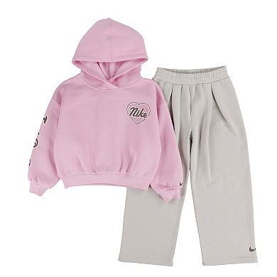 Girls 4-6x Nike "Just Do It." Hoodie & Wide Leg Pants 2-Piece Set