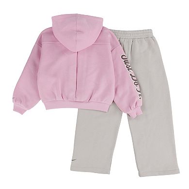 Girls 4-6x Nike "Just Do It." Hoodie & Wide Leg Pants 2-Piece Set