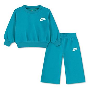 Baby Toddler Little Girl 12 months-6x Nike Wide Leg Pants & Sweatshirt 2 pc Set