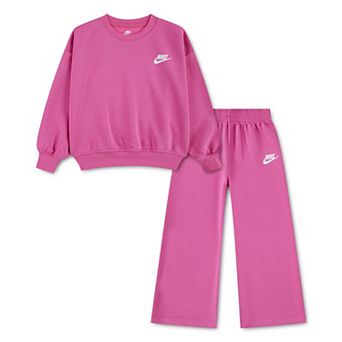 Baby Toddler Little Girl 12 months-6x Nike Wide Leg Pants & Sweatshirt 2 pc Set